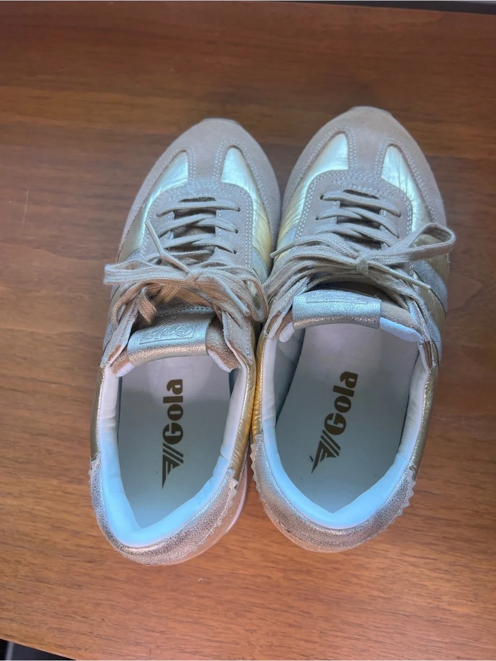 Women's Gola Boston 78 Metallic Gold Suede Sneakers Size 7